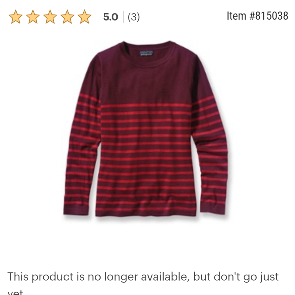 Patagonia 100% merino wool striped sweater top